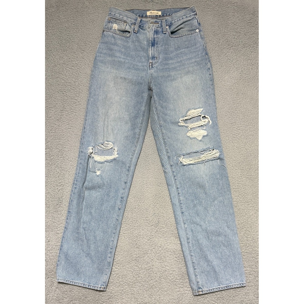 Madewell Baggy straight jeans light wash distressed womens size 26 x 31